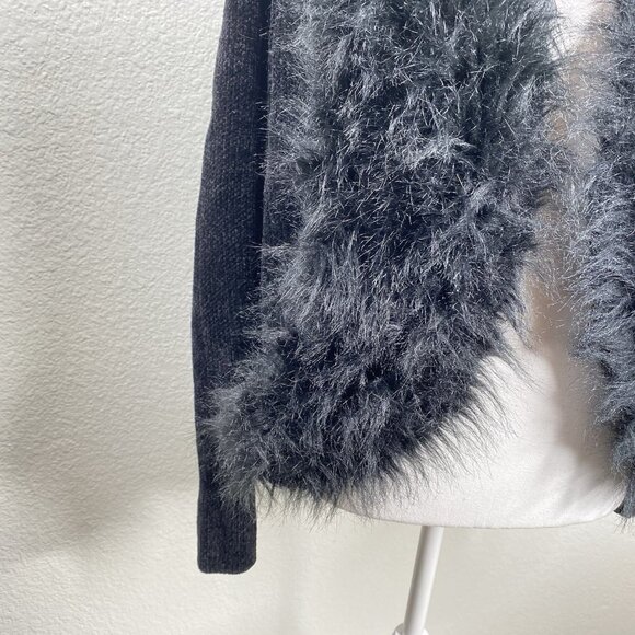 Lisa International Blazer Coat Women's Black Sz XL Faux Fur Trim Mob Wife VTG - Picture 9 of 12